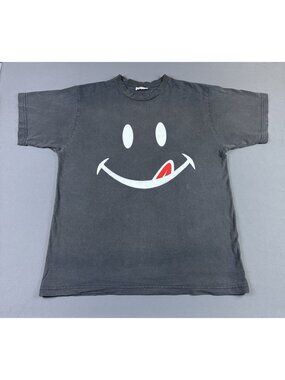 Rare Vintage 90s Joe Boxer Smiley Sun Fade Black Shirt Fits Large Art Funny Hype